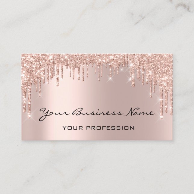 Carte De Visite Coiffeur Nails Maquillage Eyelash Rose Gold (Devant)