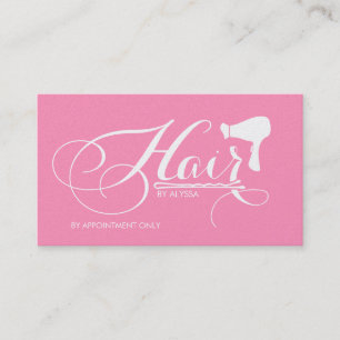 Carte De Visite Coiffeur professionnel rose élégant de Bubblegum