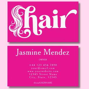 Carte De Visite Coiffeur Rose Vibrant Salon Professionnel