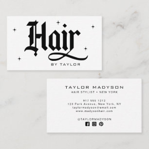 Carte De Visite Coiffeur Salon de coiffure moderne Branding Blanc