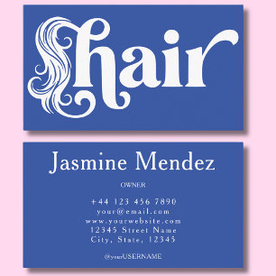Carte De Visite Coiffeur Salon Professionnel Bleu Élégant
