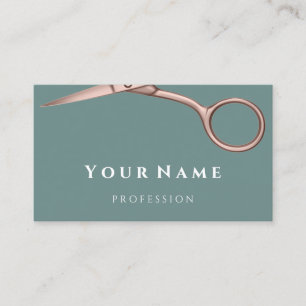 Carte De Visite Coiffeur Styliste Ciseaux Rose Smoky Mint