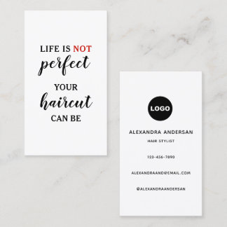 Carte De Visite Coiffeur Typographie Moderne La Vie N'Est PAS Parf