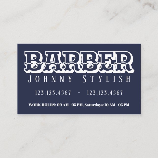 Carte De Visite Coiffeur vintage de style de ton audacieux de duo (Devant)