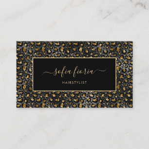 Carte De Visite Coiffeuse de luxe Black Gold Modern