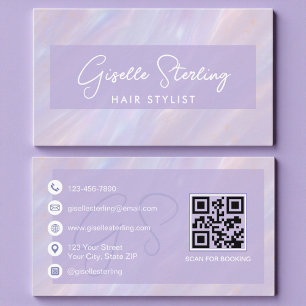 Carte De Visite Coiffeuse holographique pastel moderne