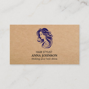 Carte De Visite Coiffeuse moderne simple Kraft noir