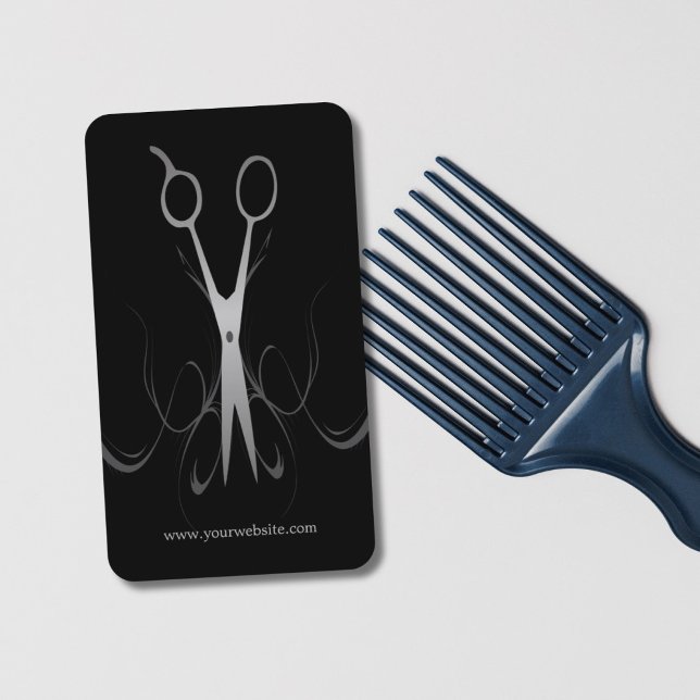 Carte De Visite Coiffeuse professionnelle élégante en noir et arge (Créateur téléchargé)