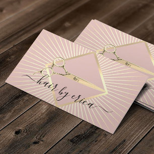 Carte De Visite Coiffeuse Styliste Moderne Blush Pink & Gold Beaut