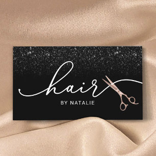 Carte De Visite Coiffeuse Styliste Rose Gold Cisor Black Parties s