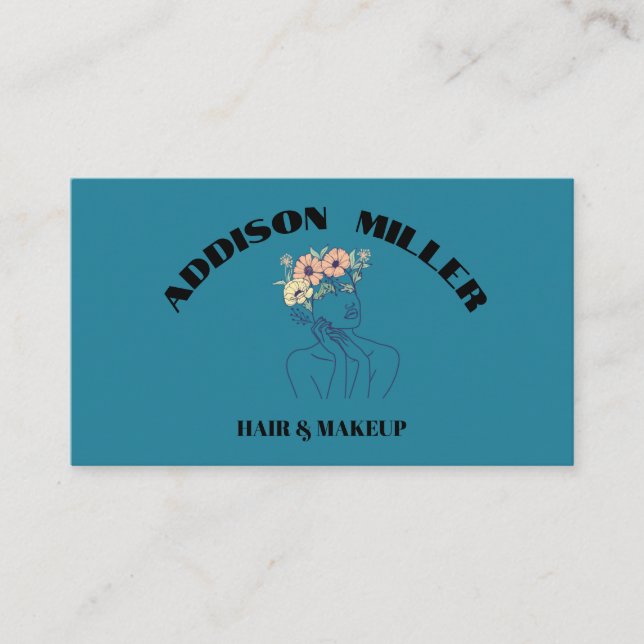 Carte De Visite Coiffure et maquillage de beauté unique et code QR (Devant)