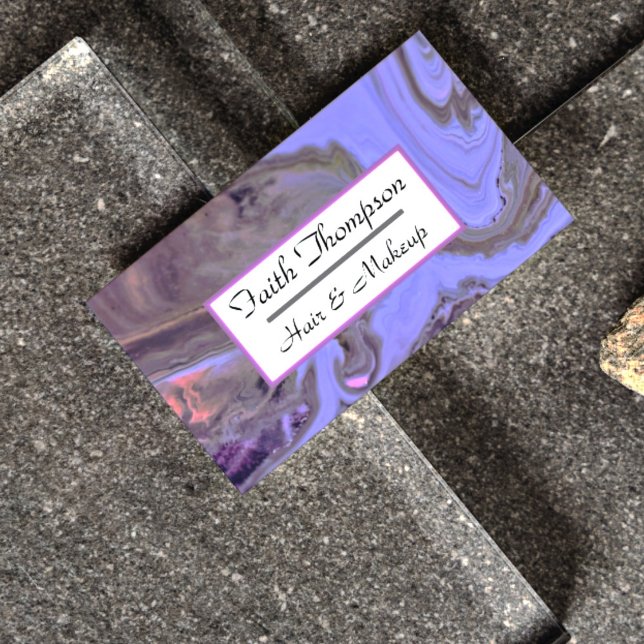 Carte De Visite Coiffure et maquillage en marbre noir d'or moderne (Créateur téléchargé)