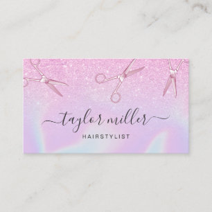 Carte De Visite Coiffure holothique violette à l'ombre moderne