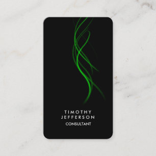 Carte De Visite Coin arrondi Courbes de vert noir élégant moderne