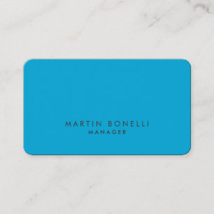 Carte De Visite Coin arrondi Minimaliste moderne bleu clair