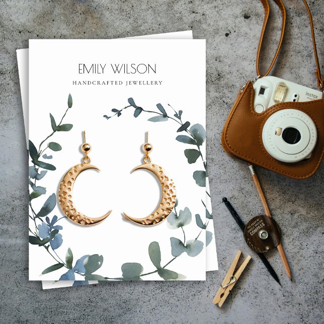 CARTE DE VISITE COIN BLEU VERT EUCALYPTUS FOLIAGE D'APPROVISIONNEM (Créateur téléchargé)