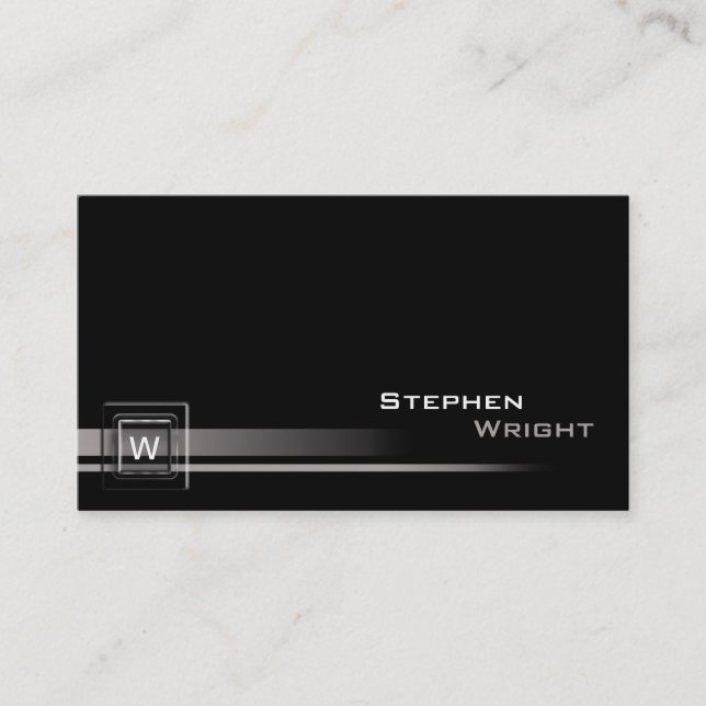 Carte De Visite Coin flottant Monogramme Cube Couleur personnalisé (Devant)