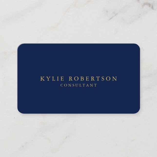 Carte De Visite Coin rond Blue Gold Professional tendance (Devant)