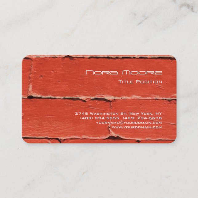Carte De Visite Coin rond Orange Red Wall Professional (Devant)