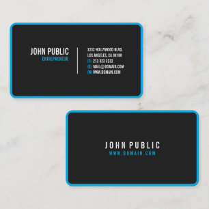 Carte De Visite Coins arrondis noirs modernes