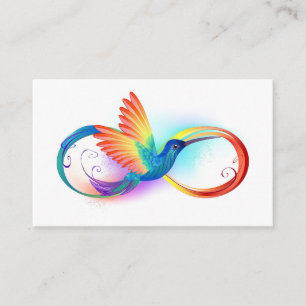 Carte De Visite Colibri arc-en-ciel avec symbole Infinity