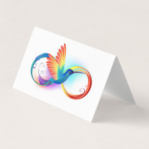 Carte De Visite Colibri arc-en-ciel avec symbole Infinity