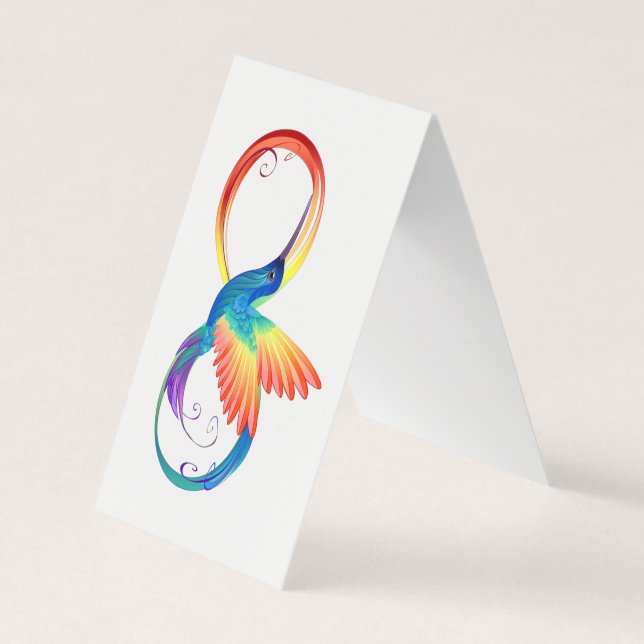 Carte De Visite Colibri arc-en-ciel avec symbole Infinity (Devant)