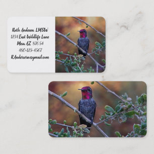 Carte De Visite Colibri au coucher du soleil