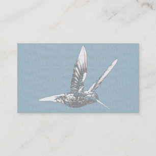 Carte De Visite Colibri bleu et gris