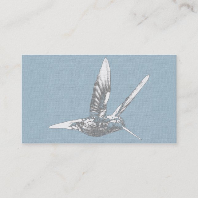 Carte De Visite Colibri bleu et gris (Devant)