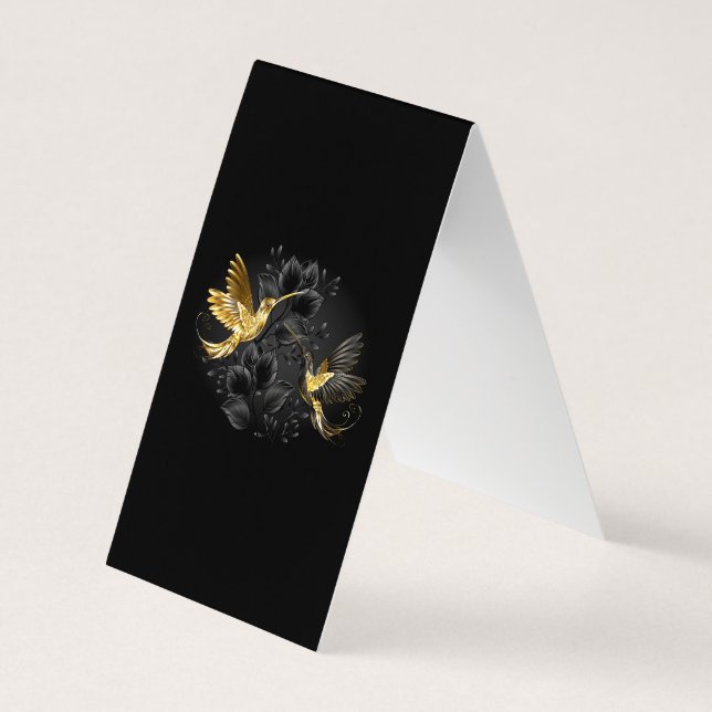 Carte De Visite Colibri noir et or (Dos)