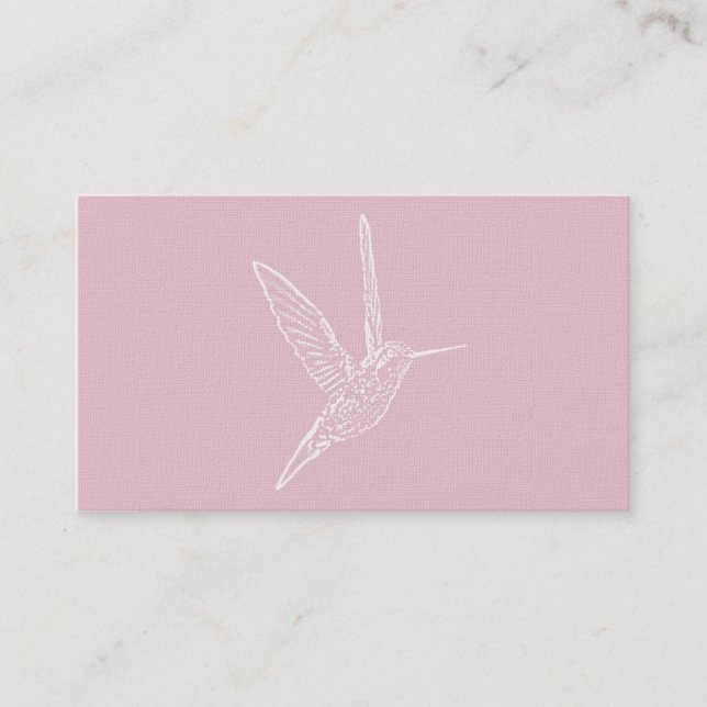 Carte De Visite Colibri rose et blanc (Devant)