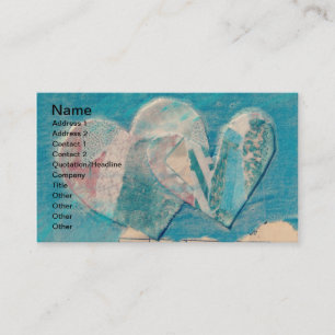 Carte De Visite Collage multimédia mixte de deux coeurs