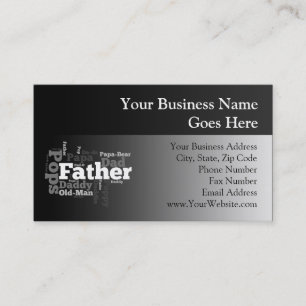 Carte De Visite Collage noir et blanc de mot de père