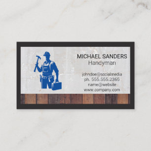 Carte De Visite Collecteur bleu   Handyman Working