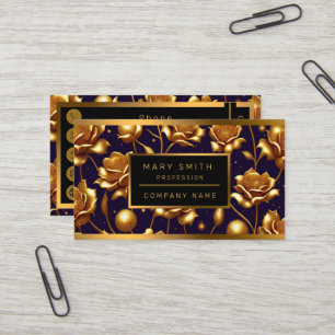 Carte De Visite Collection Boho Gold Rose de luxe