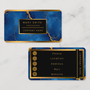 Carte De Visite Collection de marbre Royal Blue Gold