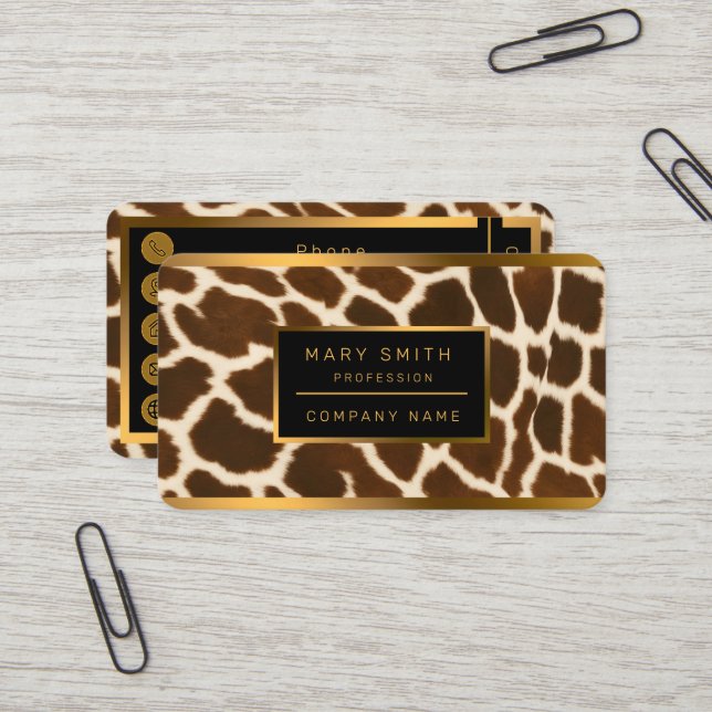 Carte De Visite Collection en cuir tendance et élégante Vache Faux (Devant/Arrière en situation)