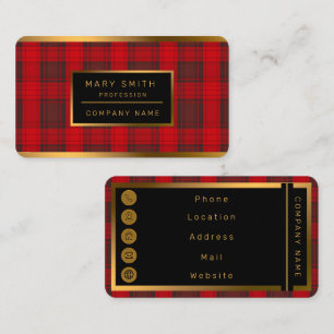 Carte De Visite Collection moderne Tartan Rouge traditionnel