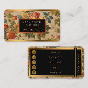Carte De Visite Collection Vintage d'aquarelle florale tendance