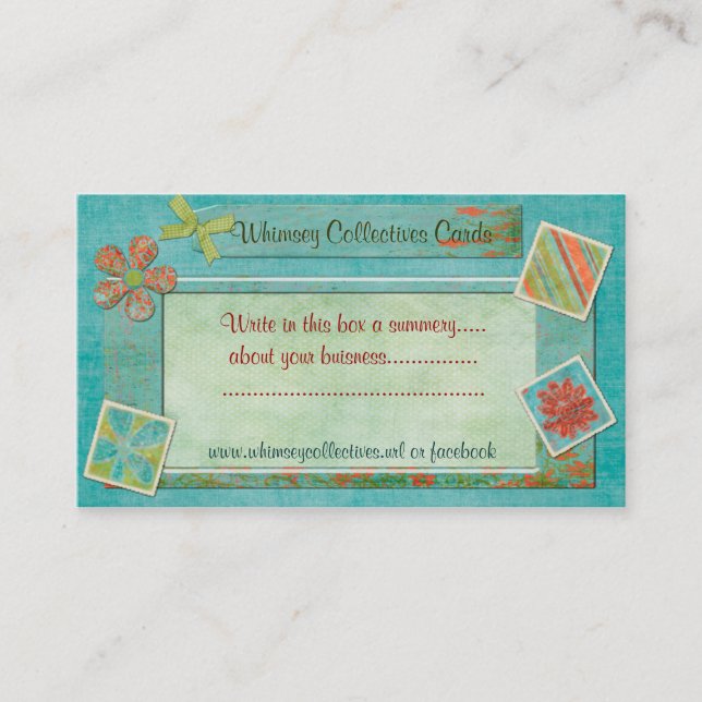 Carte De Visite Collectives Whimsey Pour Le Web Business (Devant)