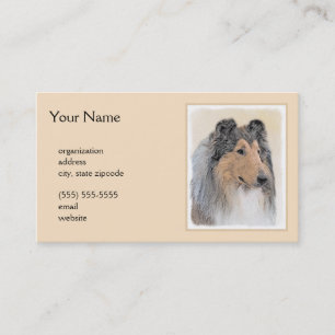 Carte De Visite Collie (Rough) Peinture - Cute Original Dog Art