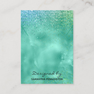 Carte De Visite Collier Afficher Parties scintillant Turquoise Fau