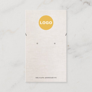 Carte De Visite Collier Boucles D'Oreille Linge Beige Ajouter Logo