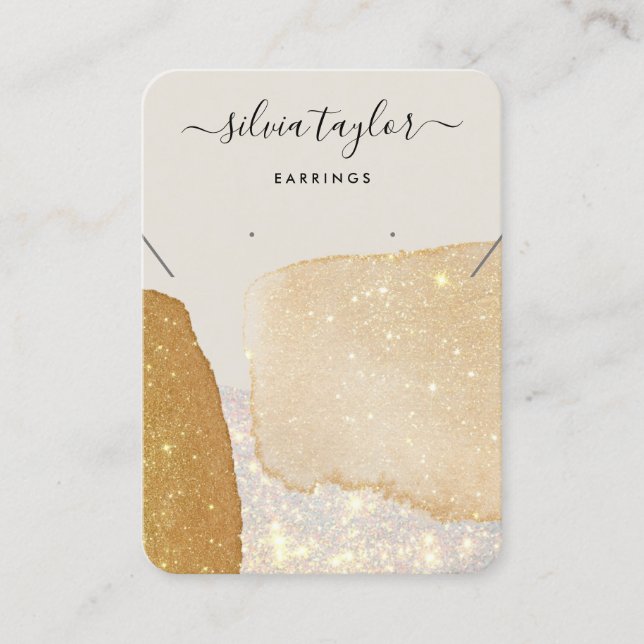 Carte De Visite Collier de calligraphie moderne Elevant Gold Busin (Devant)