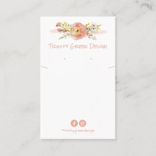 Carte De Visite Collier De DO-IT-YOURSELF Floral Rose Et Détenteu