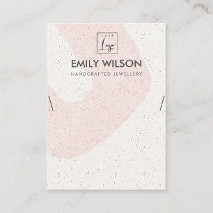 CARTE DE VISITE COLLIER EN CÉRAMIQUE ROSE FLUORESCENT DISPLAY LOGO