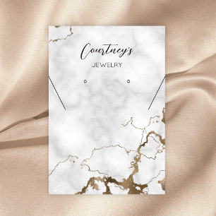 Carte De Visite Collier en marbre d'or chic à oreille bijouterie