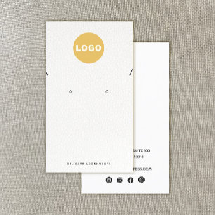 Carte De Visite Collier Enceinte cuir blanc Ajouter logo