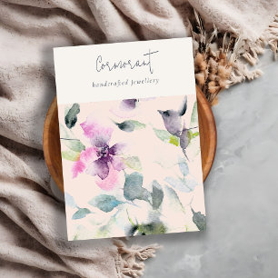Carte De Visite Collier floral violet rose vif